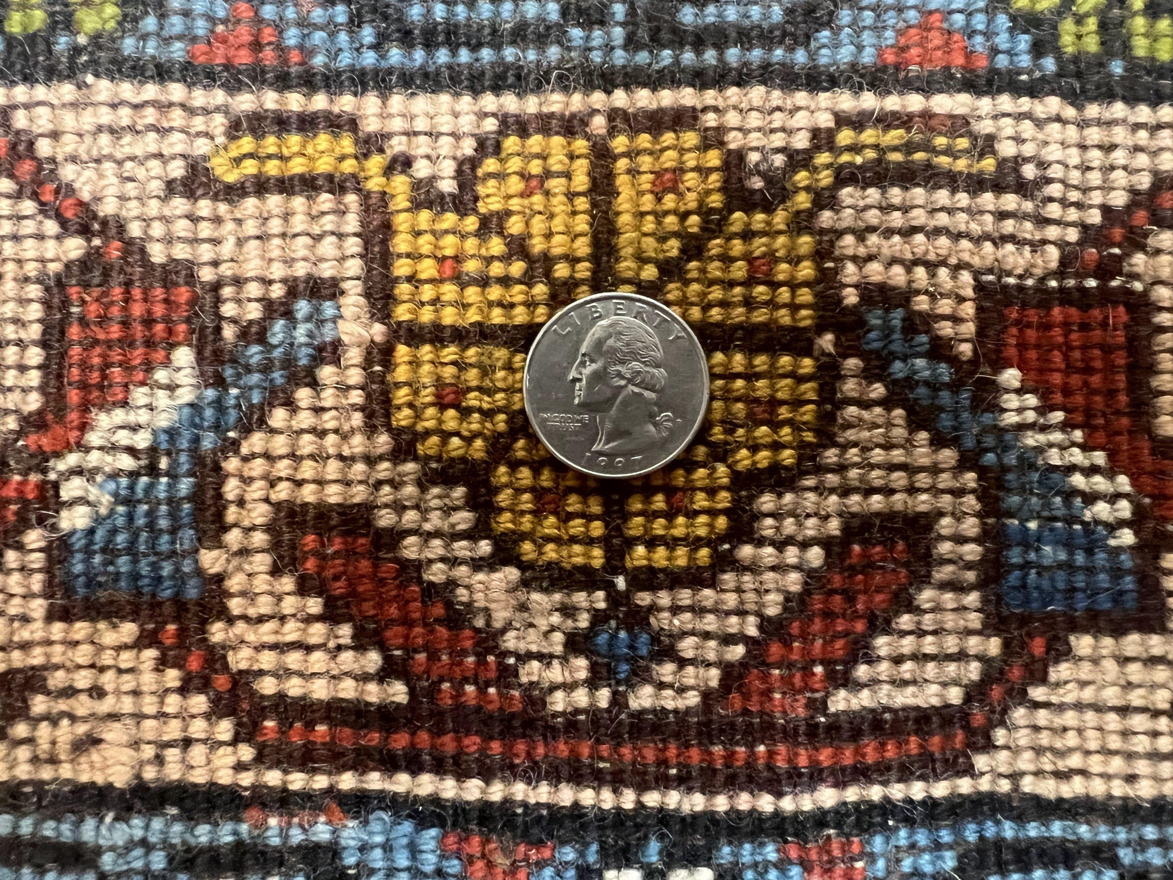 Persian Tribal Runner Rug 2.9 x 14, Colorful Rare Antique Persian Shiraz Yalameh Geometric Carpet for Hallway, 14ft Runner, Handmade, Wool, Red