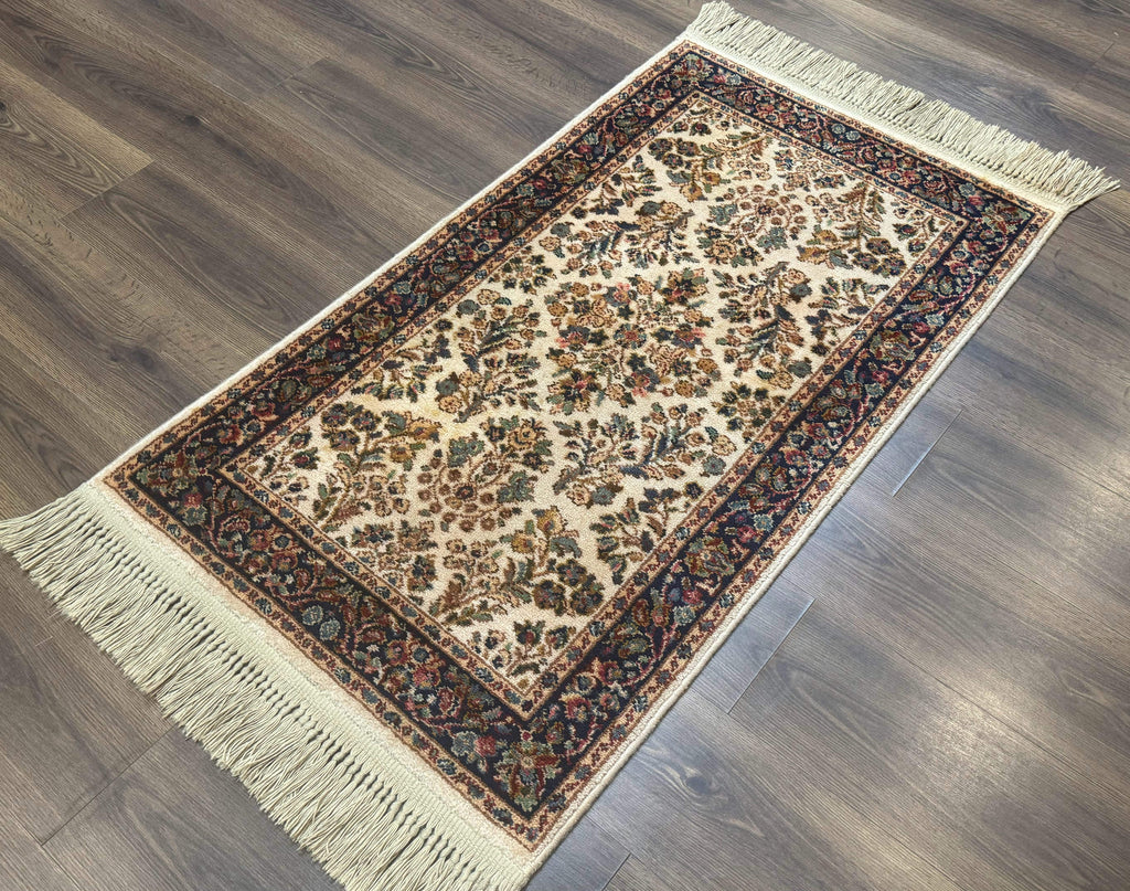 Karastan Rug 2x4, Ivory Sarouk #760, Vintage Wool Small Karastan Carpet, Original 700 Series, Discontinued