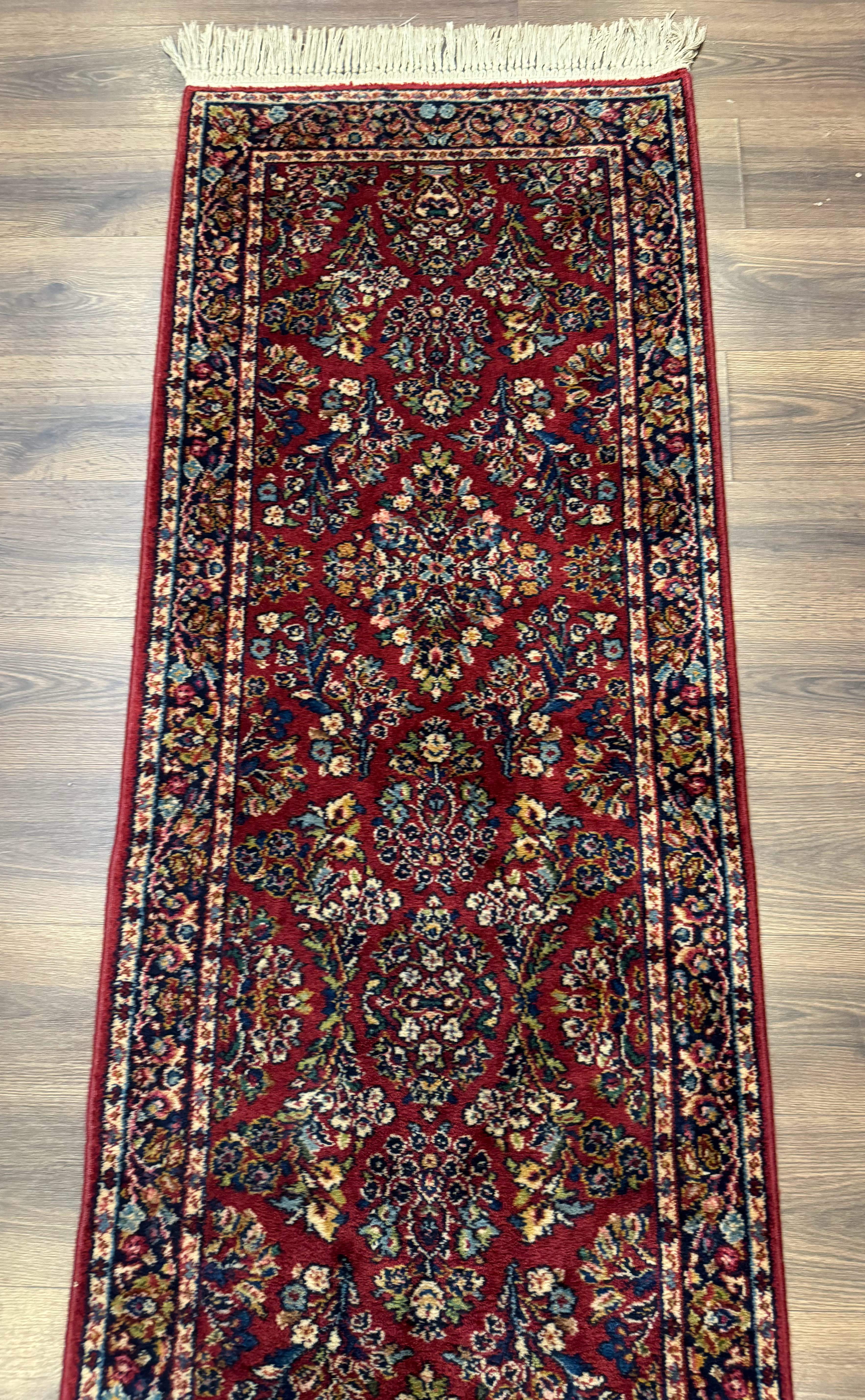 Karastan Runner Rug 2.6 x 8.6, Red Sarouk #785, Original 700 Series, Wool, Rare