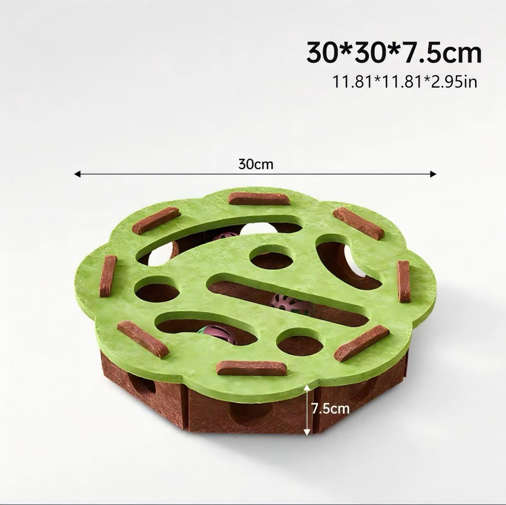 Interactive Cat Puzzle Toy With Maze Tunnel, Bell Ball & Pathways - No Batteries Needed, Durable Felt Construction - Mental Stimulation & Hunting Exercise For Indoor Cats - Pet Exercise Toy For All Br