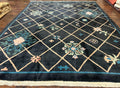 Tibetan Rug 9x12, Hand Knotted Tibet Nepali Contemporary Carpet 9 x 12 ft, Black and Tan, Handmade Area Rug Room Sized, Nepalese Rug