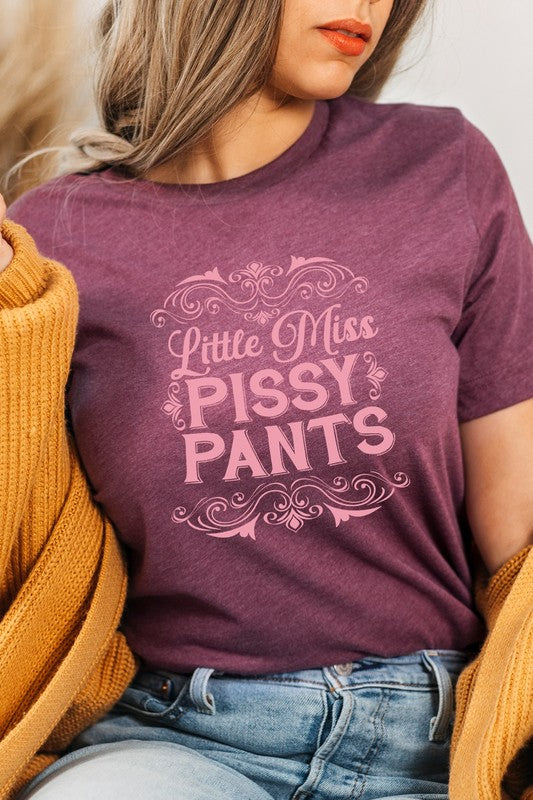 Little Miss Pissy Pants Ornamental Graphic Tee T-Shirt