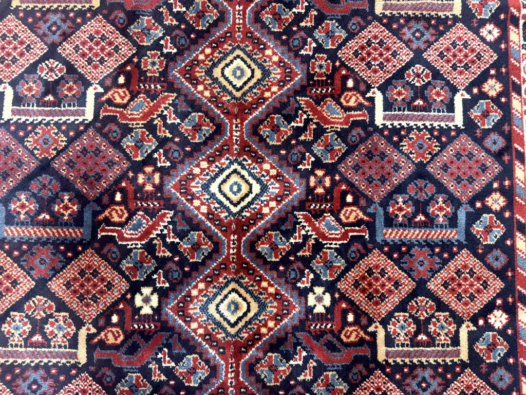 Karastan Rug 5x8, Yuruk Collection #530, Geometric Tribal Wool Pile Vintage Carpet