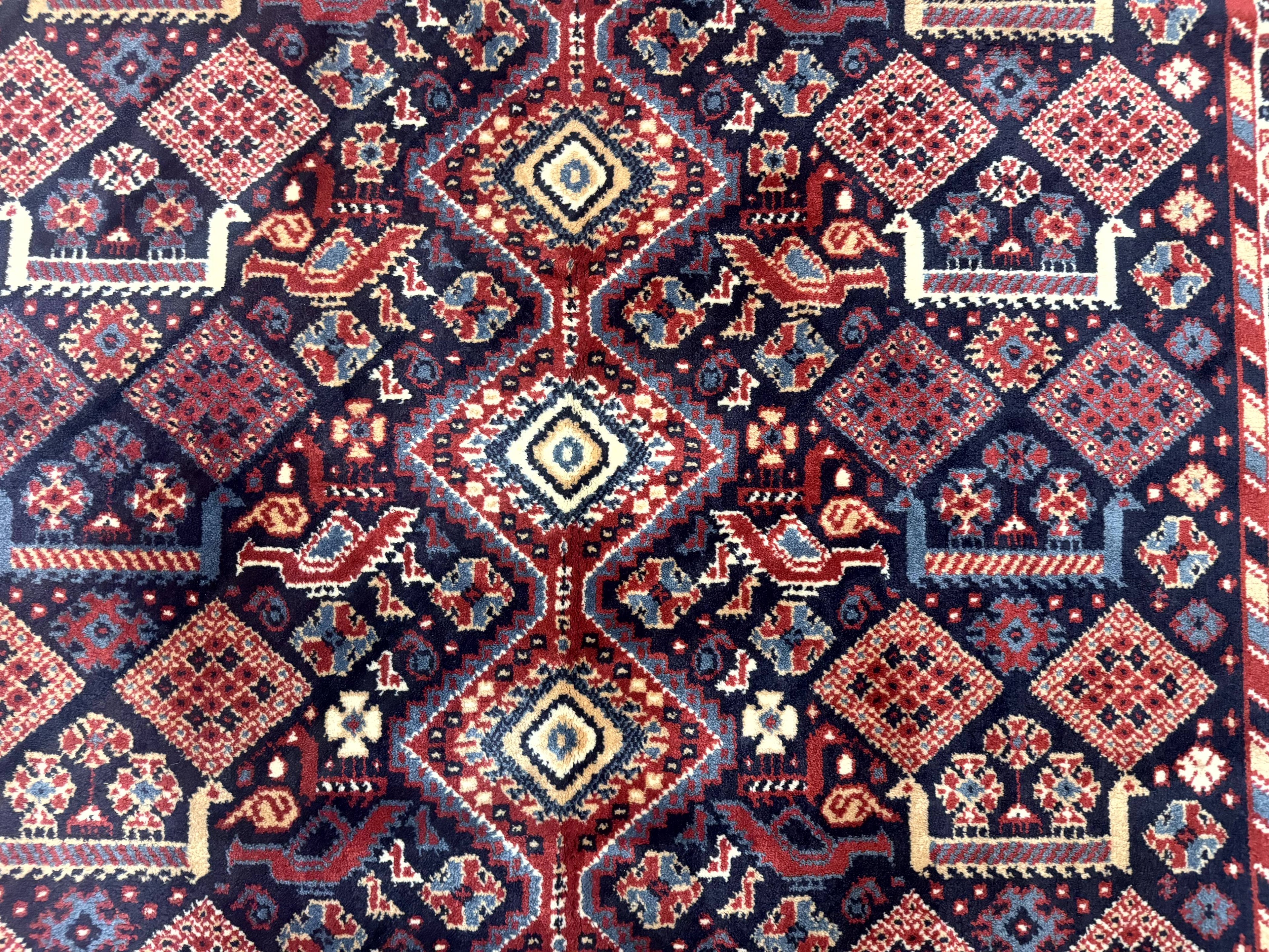 Karastan Rug 5x8, Yuruk Collection #530, Geometric Tribal Wool Pile Vintage Carpet