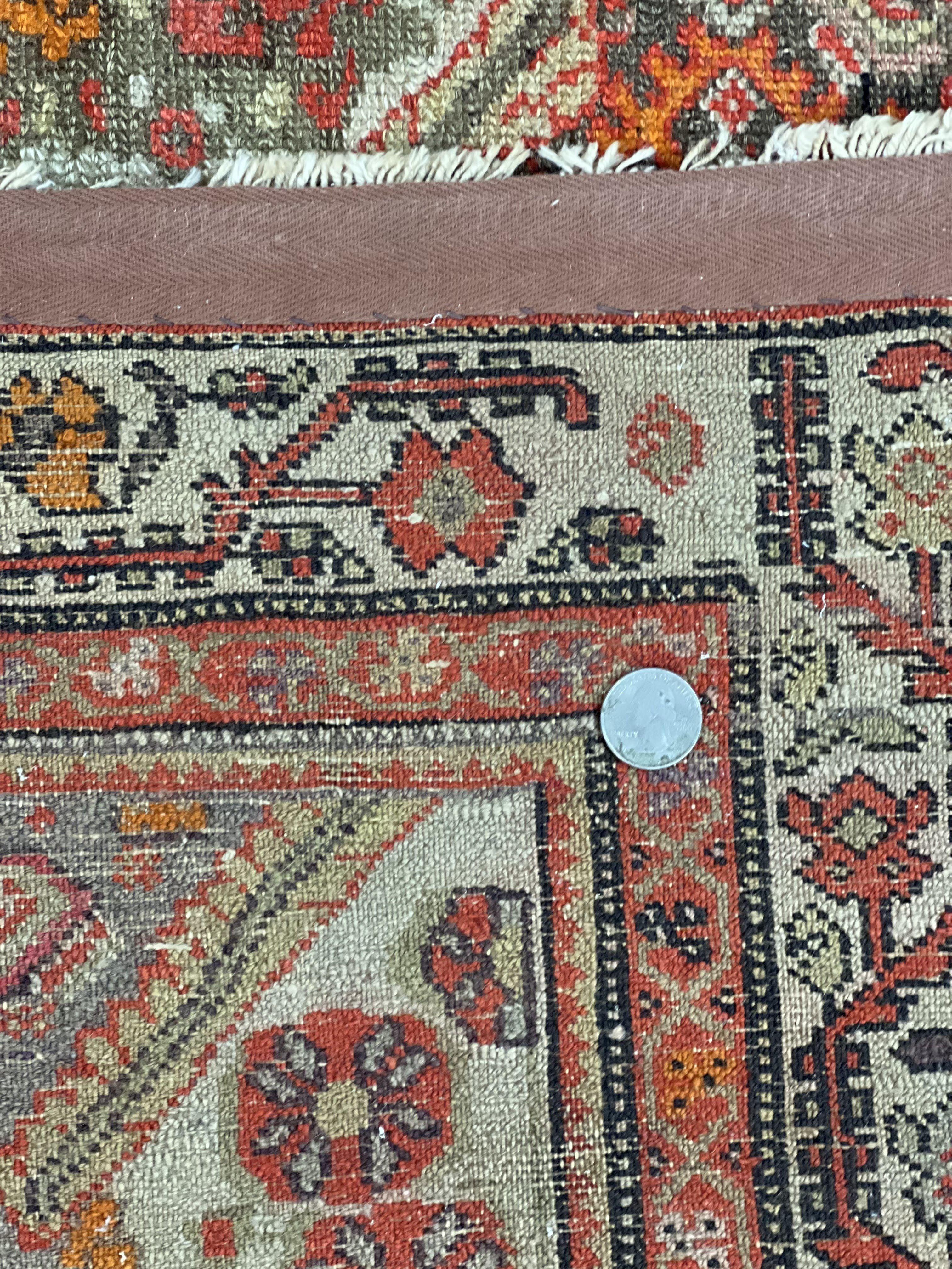 Wonderful Antique Persian Malayer Rug 4x6, Wool Hand Knotted Authentic Oriental Carpet, Very Fine