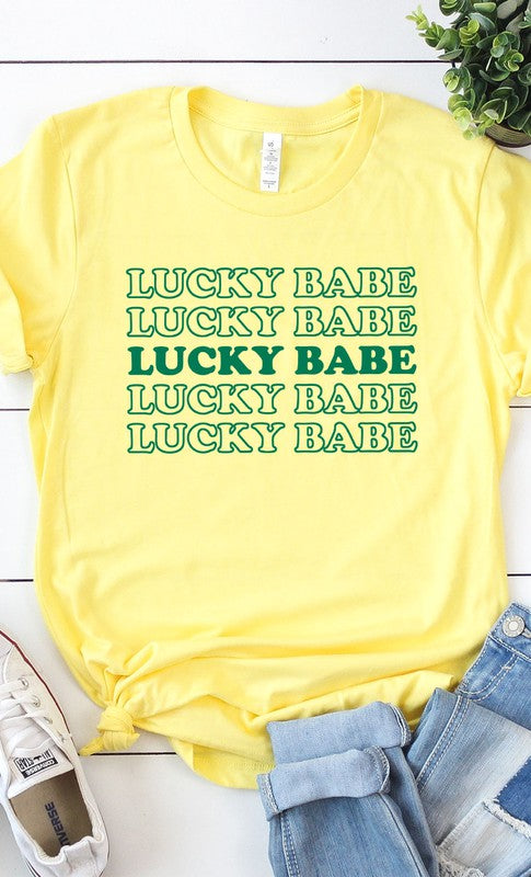 Retro Lucky Babe Graphic Tee T-Shirt