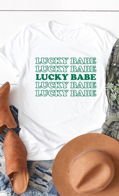 Retro Lucky Babe Graphic Tee T-Shirt