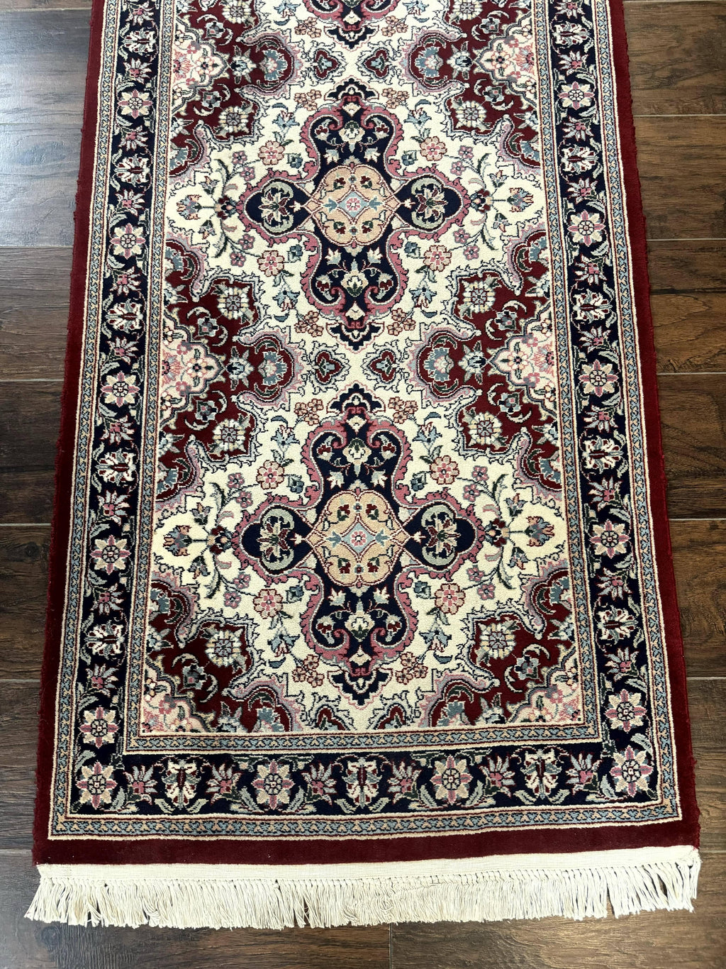 Sino Persian Runner Rug 2.7 x 8, Floral, Handmade, 250 KPSI