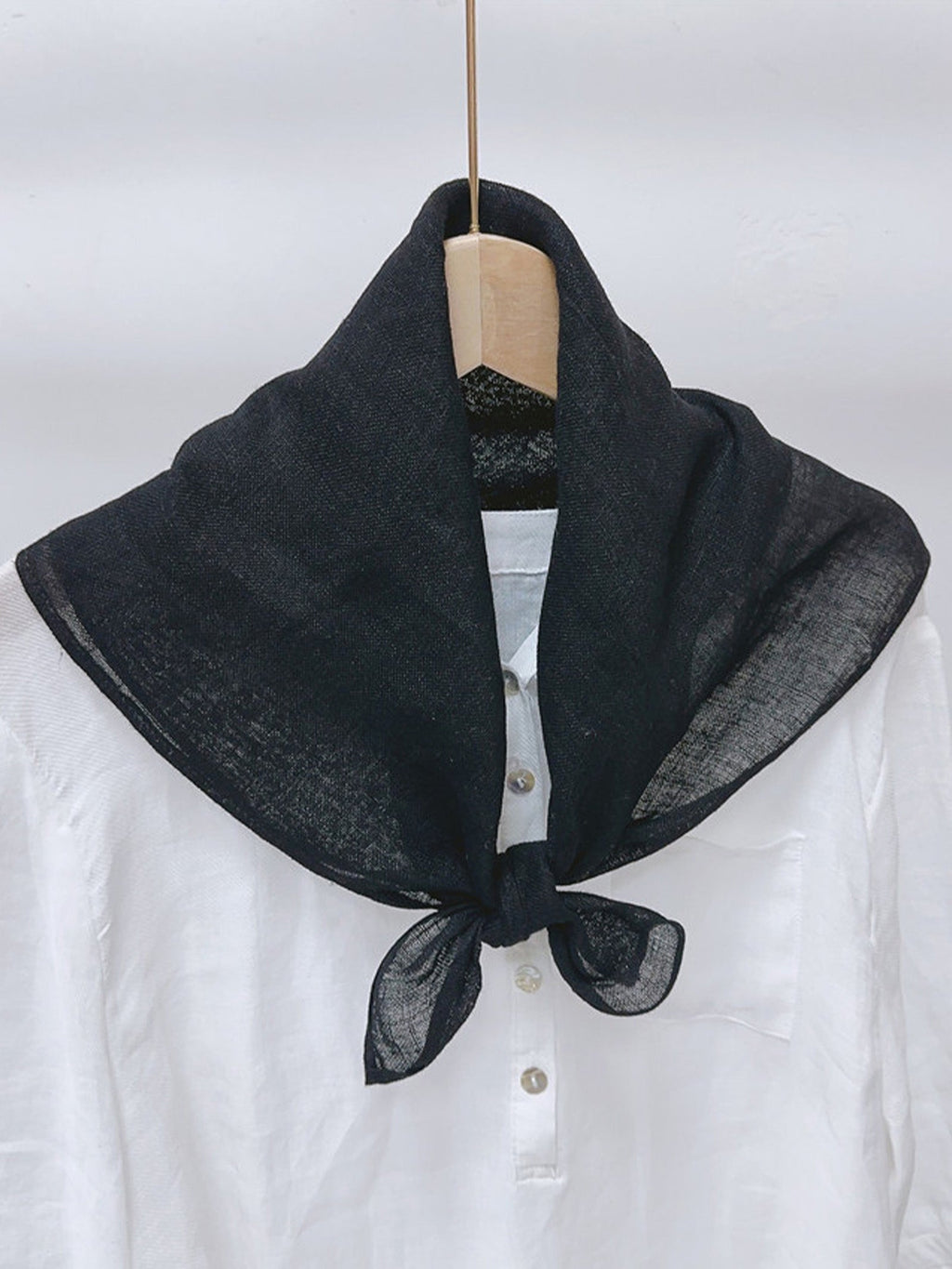 100% Linen Hand-Stitched Square Scarf