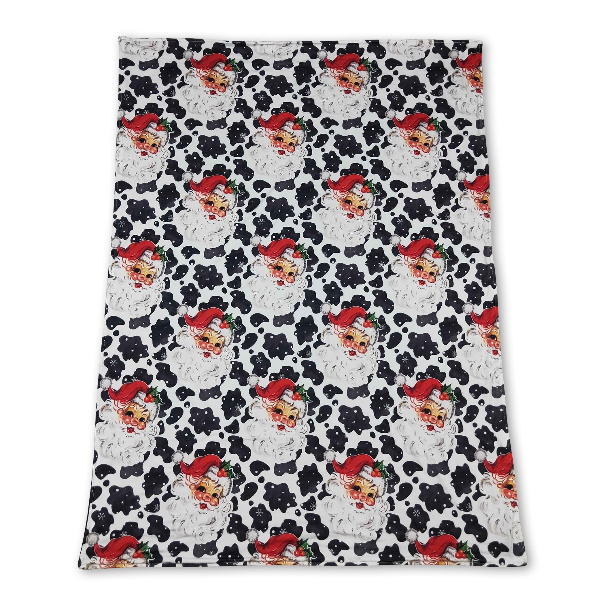 Cow print santa baby kids Christmas blankets