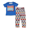 Short sleeves howdy top aztec pants boy outfits