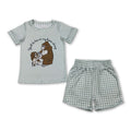 You'll be here in my heart top plaid shorts boys outfits