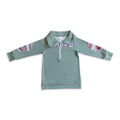 Reindeer plaid solid cotton kids boy Christmas zipper pullover