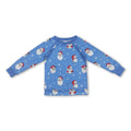 Blue long sleeves santa baby kids Christmas shirt