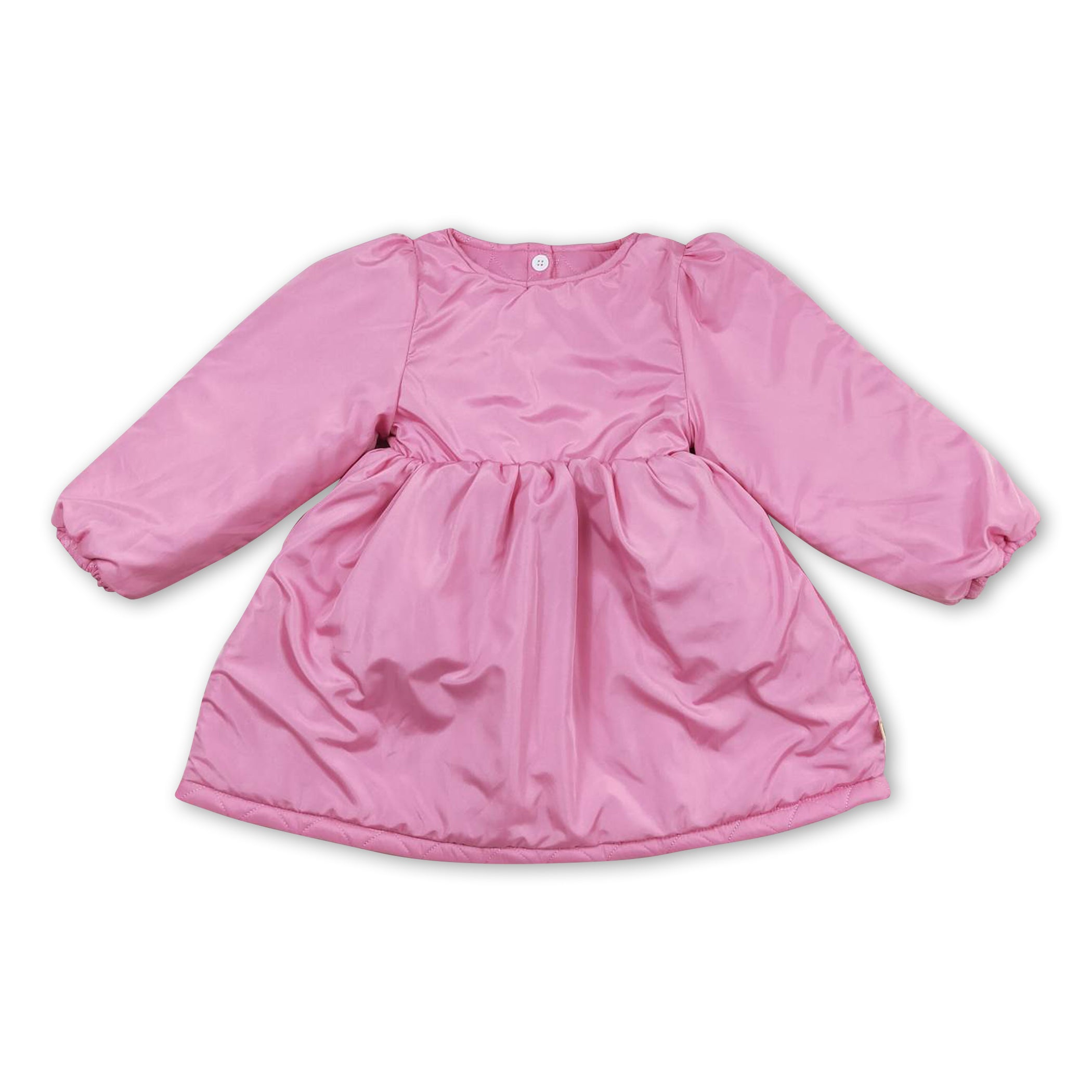 Pink heart print thick kids girls winter coat