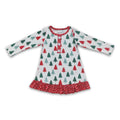 Red green Christmas tree ruffle girls night gown