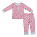 Pink bow berry long sleeves baby girls Christmas pajamas