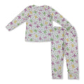purple yellow green mask kids girls Mardi Gras pajamas