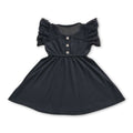 Flutter sleeves black lace baby girls dresses