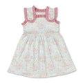 Sleeveless yellow floral kids girls spring dresses