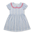 Short sleeves light blue baby girls summer dresses