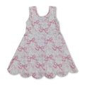 Sleeveless floral pink bow girls summer athletic dress