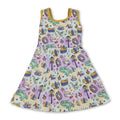 Sleeveless tie dye kids girls Mardi Gras athletic dress