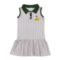Sleeveless pink stripe golf kids girls polo dresses