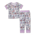 Lavender short sleeves guitar singer girls pajamas