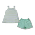 Sleeveless stripe pockets tunic shorts kids girls outfits