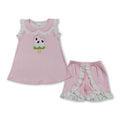 Pink stripe popsicle top shorts kids girls summer outfits