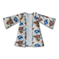Highland cow floral baby girls cardigan