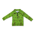 Long sleeves green face baby kids Christmas zipper pullover