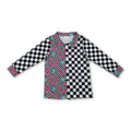 Black plaid thunder western kids button down shirt