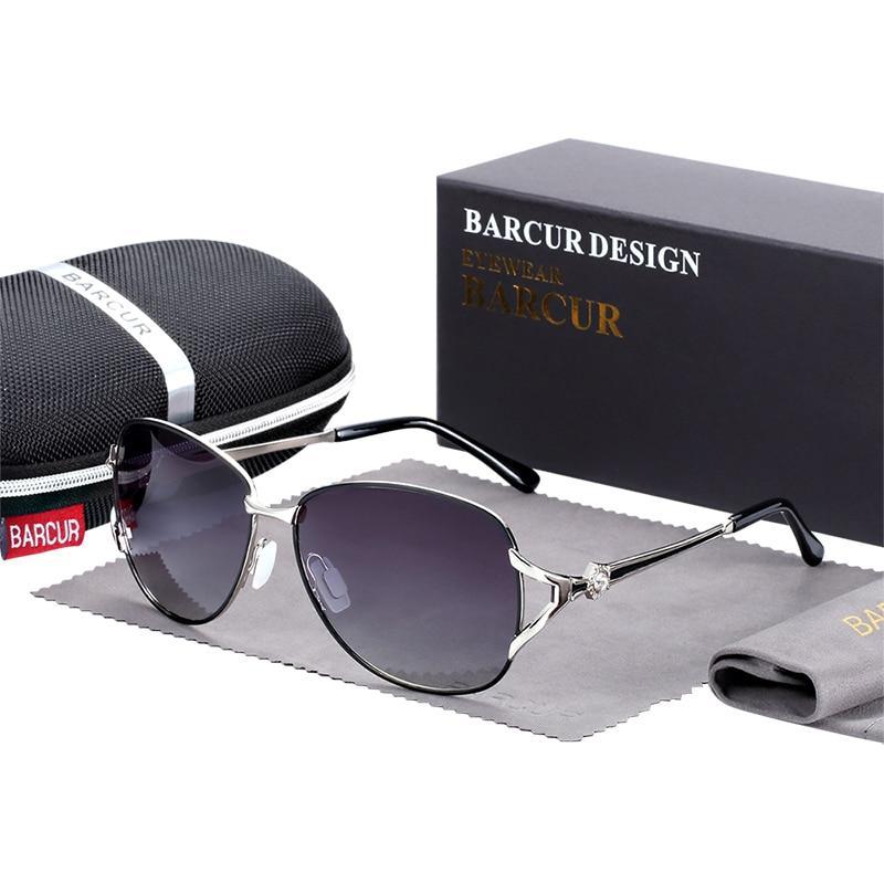 Elegant Women Gradient Luxury Polarized Sunglasses Luxury Round Eyewear With Metal High Quality Frame  lunette de soile