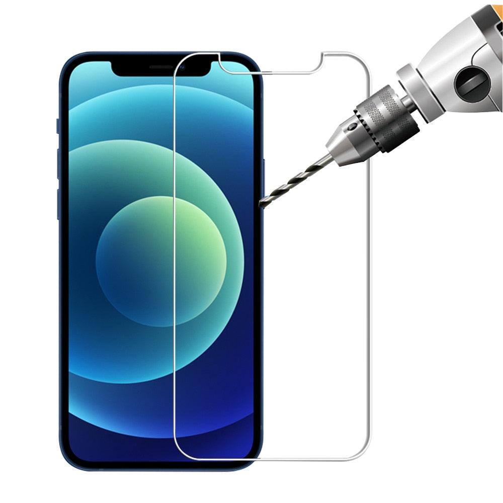 4Pcs Protective glass on For iPhone 14 13 12 11 Pro Max XS XR Mini screen protector Tempered glass For iphone 7 8 14 Plus glass Clear Screen Protector Guard Anti Scratch Screen Protector For iPhone