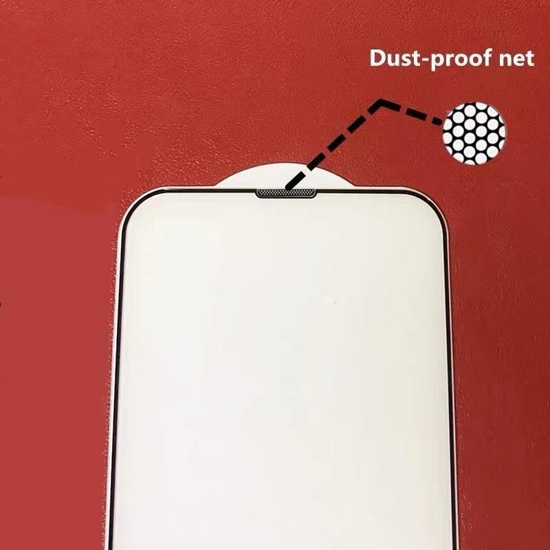 3Pcs Dust Net Protective Glass For iPhone 13 12 11 Pro XS Max XR 12 Mini Full Cover Protector Tempered Glass on iphone 13 14 Pro  Soft Flexible Ceramic Film Screen Protector Compatible with iPhone