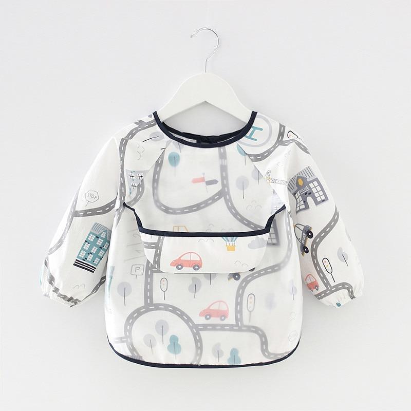 Modern Luxury NEW Baby Cute Cartoon Waterproof Long Sleeve Apron Baby  Feeding Bib for Children Baby and Kids