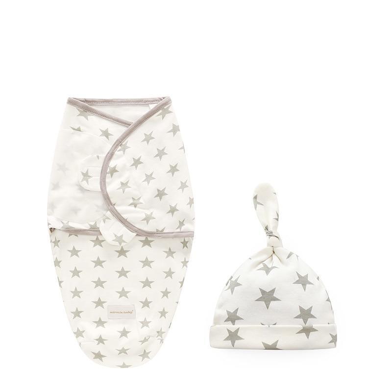 Baby Swaddle Blanket With Cap For Newborn Wrap Cotton Swaddling Bag Baby Envelope Sleep sack  Blanket .