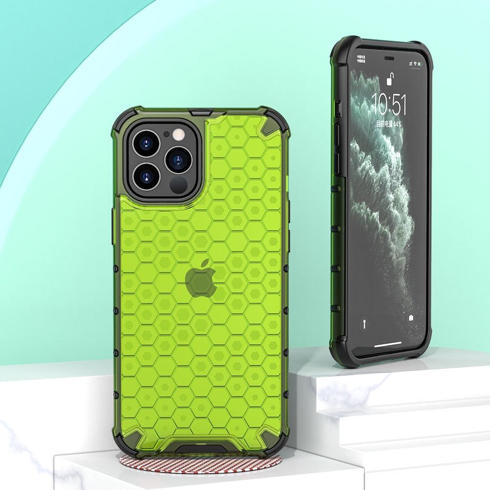 Ultra-Protective Phone Case Shockproof Case for iPhone 12 Mini 12 Pro 11 Pro Max 6s Plus Honeycomb Phone Cover for iPhone SE 7 8 XR XS Max Shock Absorption Protection Shockproof Soft Material Protective Case Suitable for iPhone