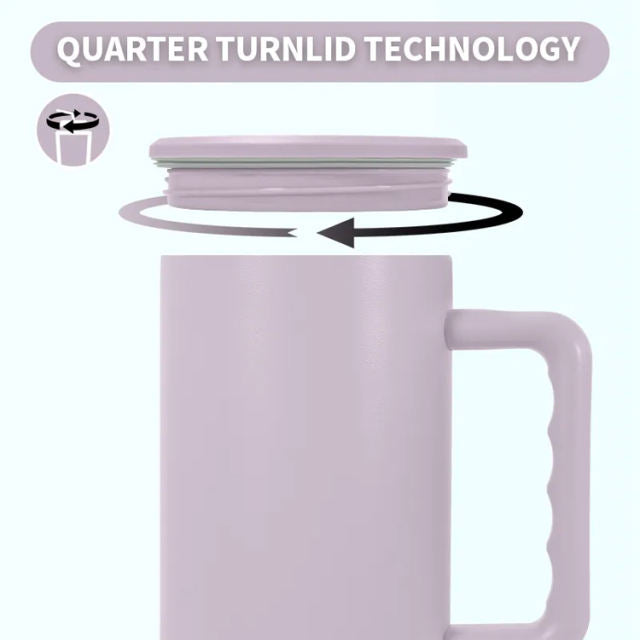 40oz Leak/Spill Proof lid sublimation Blank Tumbler with handle and stainless straw