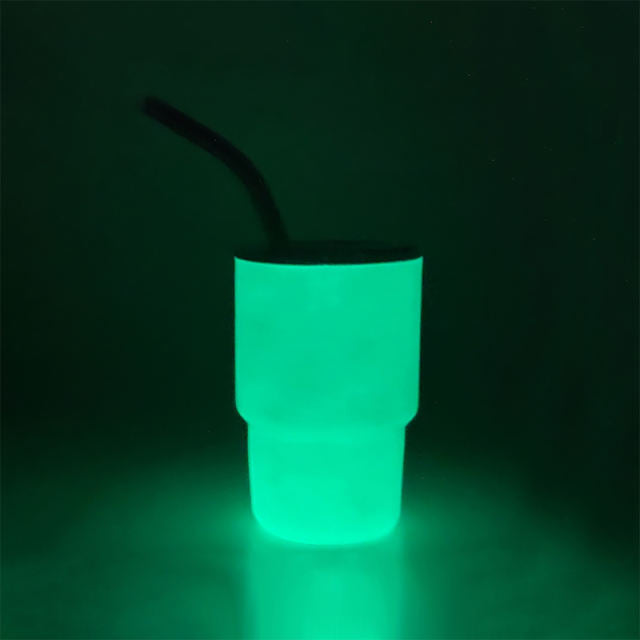 3oz Sublimation Glow In Dark shot glass Tumbler double insulated with stainless straw
