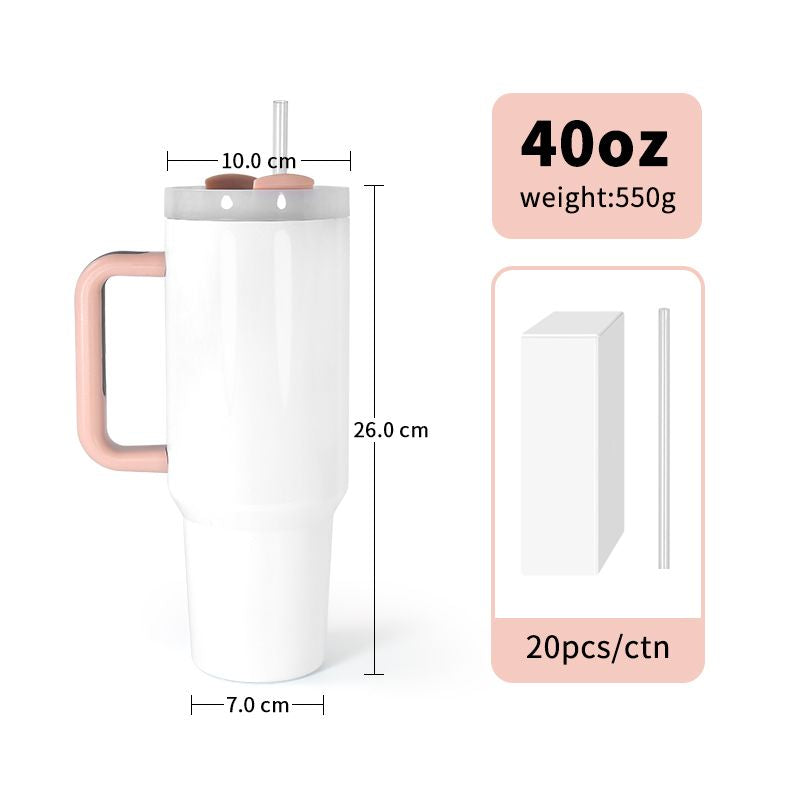 40oz Sublimation Blank Tumbler w/ Handle stainless steel