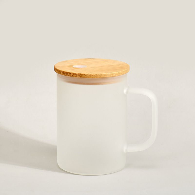 17oz Sublimation Glass Mug With Bamboo Lid and Straw (Clear or Frosted)