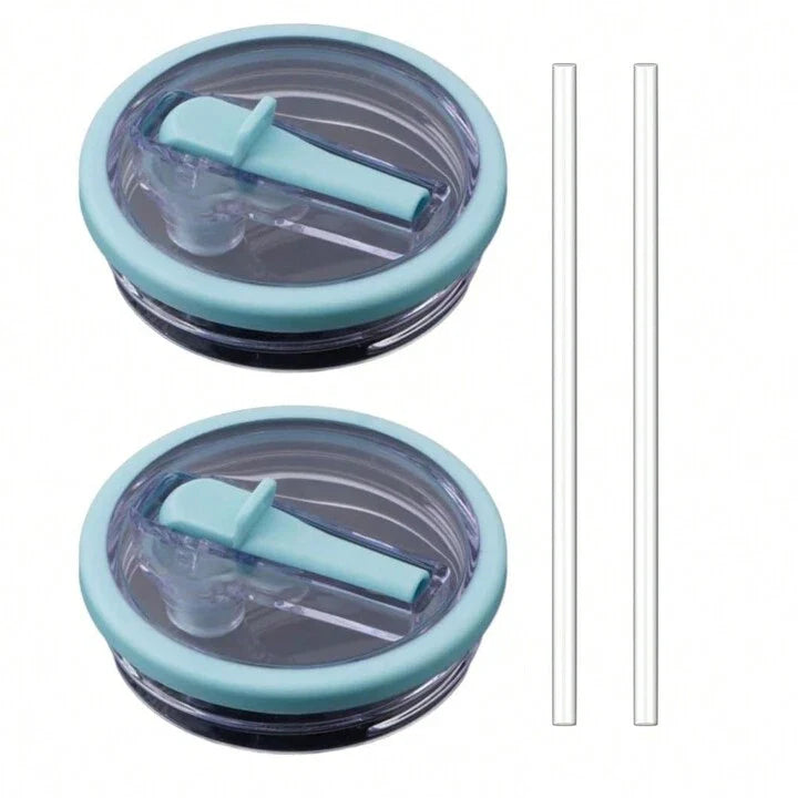 40oz Tumbler Leak Proof Flip Top Screw on Lid Replacement Compatible with Stanley (Includes Straw)