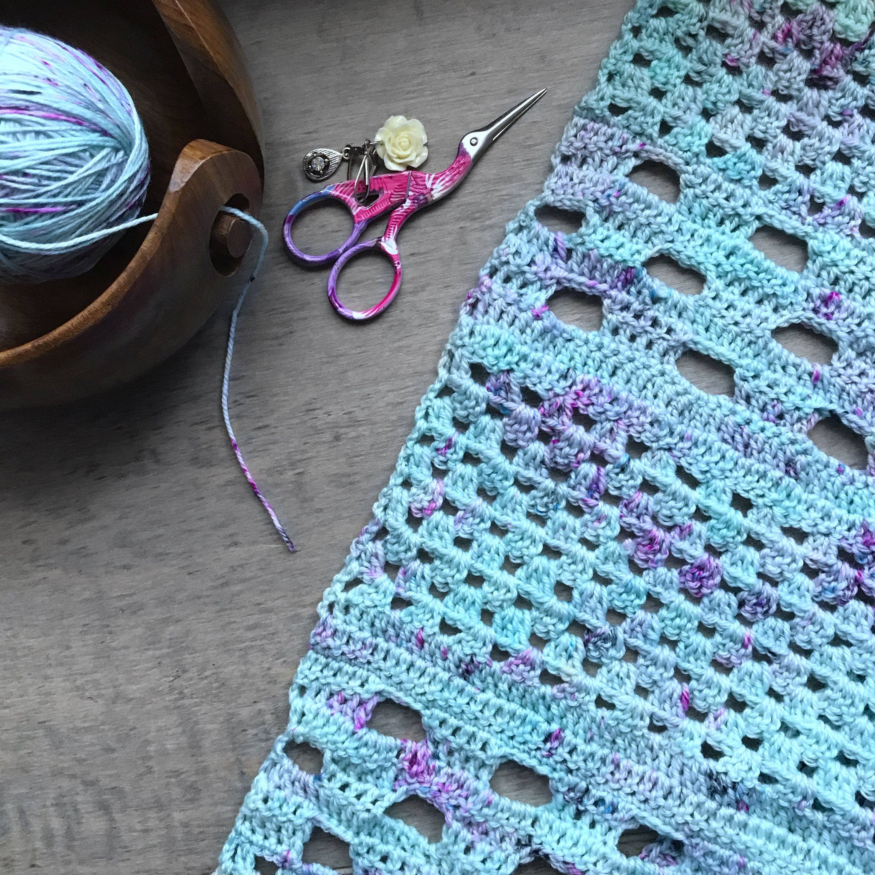 Streamside Merino Wool Shawl Crochet Kit