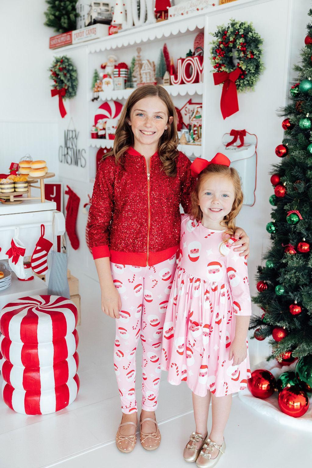 Jingle Bells 3/4 Sleeve Pocket Twirl Dress