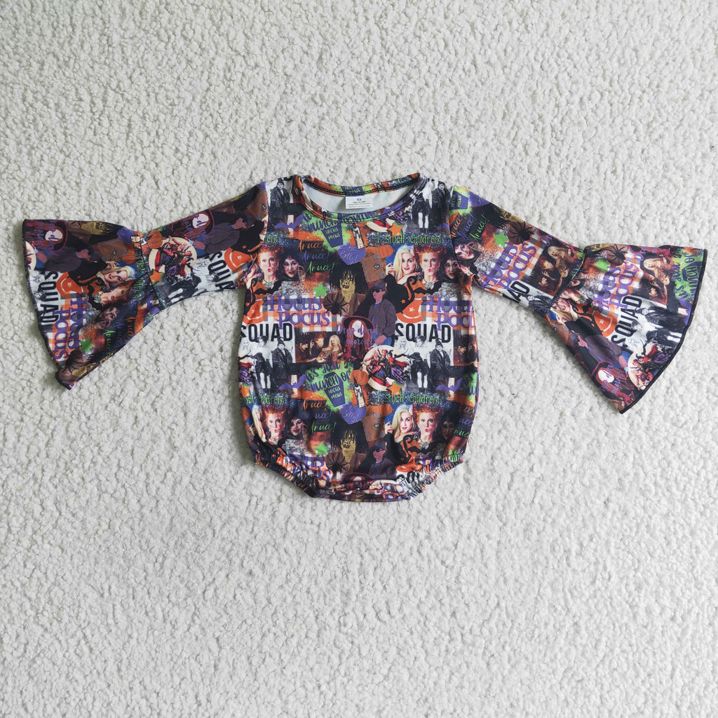 Long sleeve witches baby kids Halloween romper