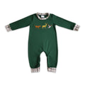 Dog deer duck embroidery baby boy sibling Christmas romper