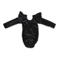 Black velvet long sleeves romper baby girls leotard